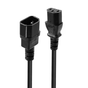 Lindy 0.5m IEC Extension Cable, Black, 0.5 m, C14 coupler, C13 coupler