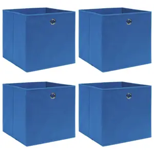 Daiktadėžės, 4vnt., mėlynos spalvos, 32x32x32cm, audinys