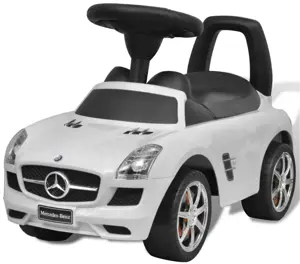 Mercedes Benz vaikiškas paspirtukas automobilis, baltas
