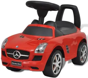 Mercedes Benz vaikiškas Automobilis paspirtukas, raudonas