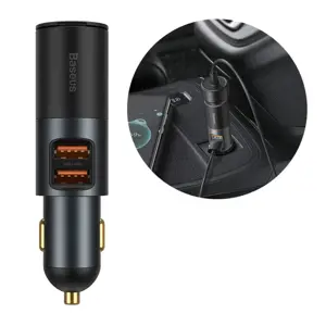 Baseus Share Together Fast Charge Car Charger with Cigarette Lighter Expansion Port, 2x USB, 120W (…
