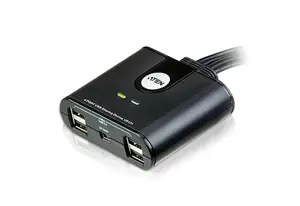 ATEN 4 prievadų USB 2.0 periferinių įrenginių bendrinimo įrenginys, juodas