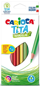 Spalvoti pieštukai CARIOCA TITA, tribriauniai, 12 spalvų
