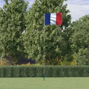Prancūzijos vėliava su stiebu, aliuminis, 5,55m