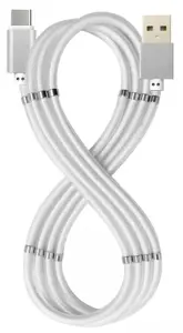 "CELLY" MAGNETINIS USB-C KABELIS 1 M, BALTAS