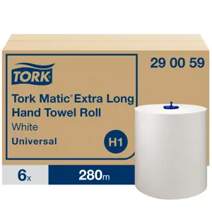 Popieriniai rankšluoščiai TORK UNIVERSAL H1, 290059, 1 sl., 1220 serv., 21 cm x 280 m, balta sp.