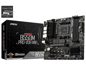 MSI B550M PRO-VDH, AMD, Socket AM4, AMD Ryzen™ 5, AMD Ryzen™ 7, 3rd Generation AMD Ryzen™ 9, DDR4-S…