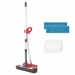 Polti Moppy with sanitising base Cordless operating, Washing function, Red