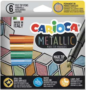 Flomasteriai CARIOCA Metallic MaxiMarkers, 6 vnt.