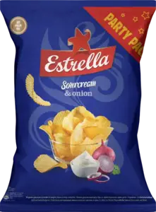 Traškučiai ESTRELLA, grietinės ir svogūnų skonio, 180 g