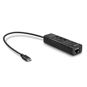 "Lindy" USB 3.1 šakotuvas ir Gigabit Ethernet adapteris, USB 3.2 Gen 1 (3.1 Gen 1) Type-C, RJ-45, U…