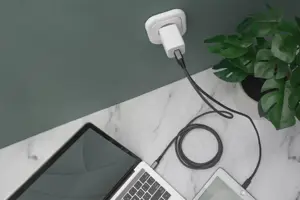 DIGITUS USB-C mini įkroviklis 2 prievadų 65W 2x USB-C 45W+20W baltas