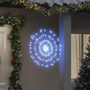 Kalėdiniai šviestuvai fejerverkai, 4vnt., šalti balti, 140 LED