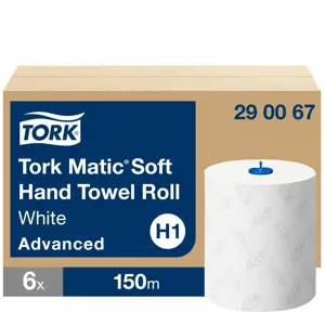 Popieriniai rankšluosčiai TORK ADVANCED H1, 290067,  2 sl., 21 cm x 150 m, balta sp., 1 vnt.