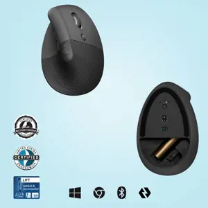 "LOGITECH LIFT" dešinioji vertikalioji ergonominė pelė - GRAFITAS / BLACK - EMEA