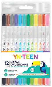 Dvipusiai flomasteriai YN Tenn, 12 spalvų