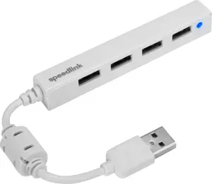 "Speedlink" USB šakotuvas "Snappy Slim", 4 prievadai, USB 2.0, pasyvusis, baltas (SL-140000-WE)