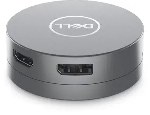 DELL "6-in-1" USB-C daugiaportis adapteris - DA305, laidinis, USB 3.2 Gen 2 (3.1 Gen 2) Type-C, 10,100,1000 Mbps, sidabrinis, 3840 x 2160 taškų, Dell