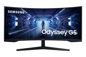 "Samsung Odyssey C34G55TWWP", 86,4 cm (34"), 3440 x 1440 taškų, "UltraWide Dual Quad HD", LED, 1 ms…