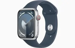 "Apple Apple Watch Series 9" GPS 45 mm sidabrinis aliuminio korpusas su "Storm Blue" sportiniu dirž…