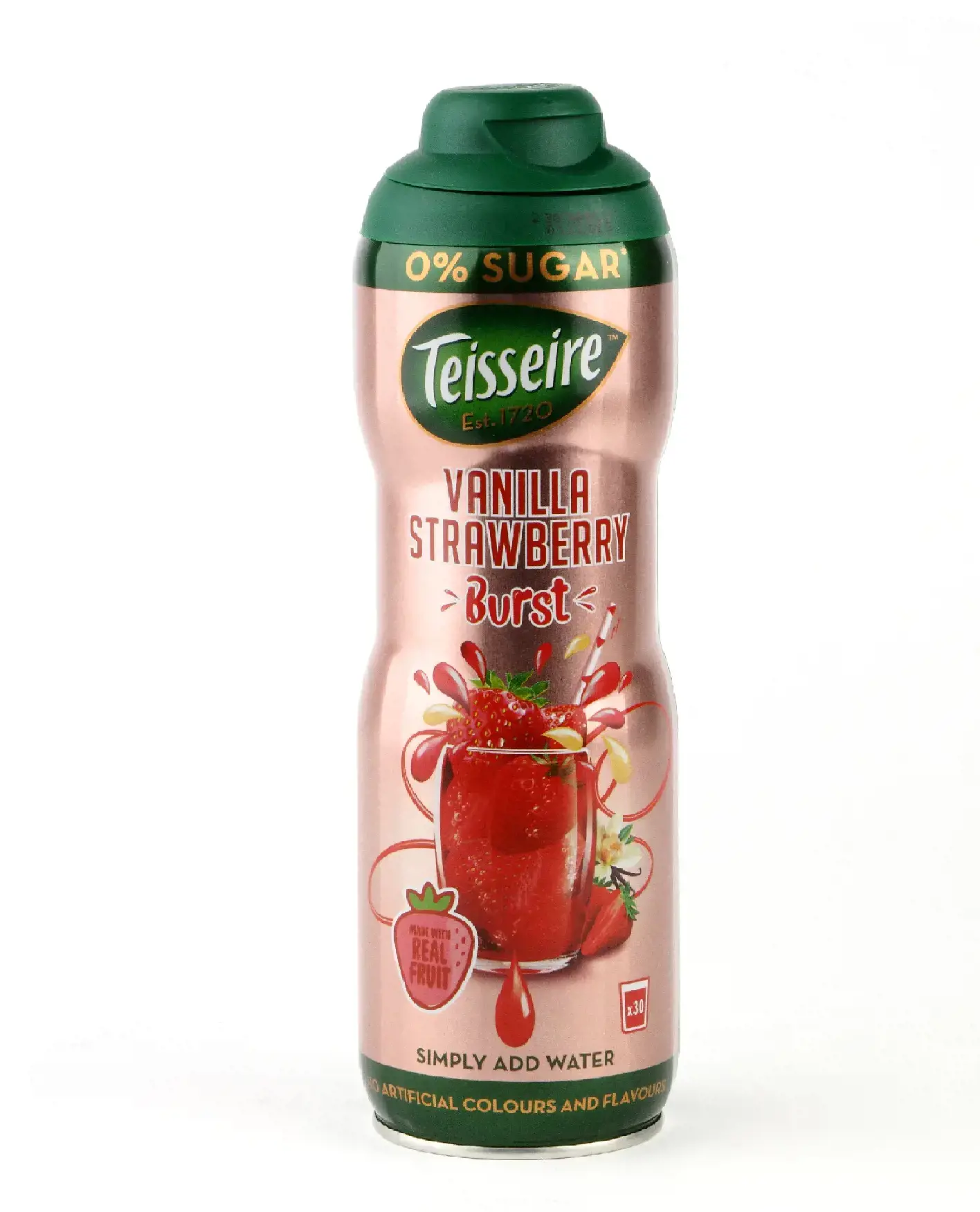 Sirupas TEISSEIRE, Strawberry Vanilla, be cukraus, 0,6l