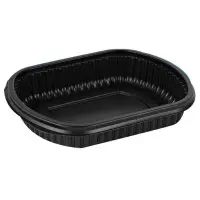 Maisto dėžutė MEALBOX, juoda, PP, 714 ml, 207 x 170 x 38 mm, 63 vnt.