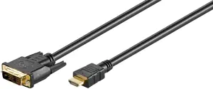 GB HDMI/DVI KABELIS 2 M, HDMI - DVI-D VIENGUBO RYŠIO (18+1 KONTAKTŲ), G