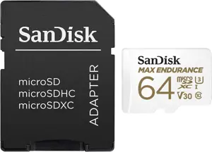 SANDISK 64GB MAX ENDURANCE microSDHC kortelė su adapteriu