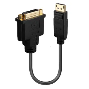 "Lindy" DP-D ir DVI-D adapteris Basic, 0,15 m, DisplayPort, DVI-D, vyriškas, moteriškas, auksinis