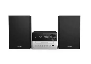 "Philips" TAM3205, Namų garso mikrosistema, juoda, sidabrinė, 18 W, 7,62 cm, FM, analoginė