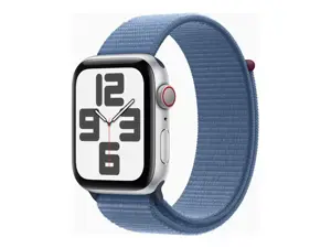Apple Watch SE GPS + Cellular 44mm Silver Aluminium Case with Winter Blue Sport Loop Apple