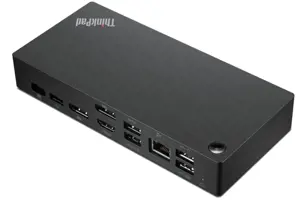 Lenovo ThinkPad universalus "Thunderbolt 4" išmanusis dokas, laidinis, "Thunderbolt 4", 3,5 mm, juodas, 40 Gb/s, 60 Hz