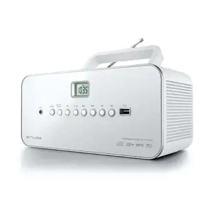 "Muse M-28RDW" baltas, nešiojamasis radijo CD/MP3 grotuvas su USB