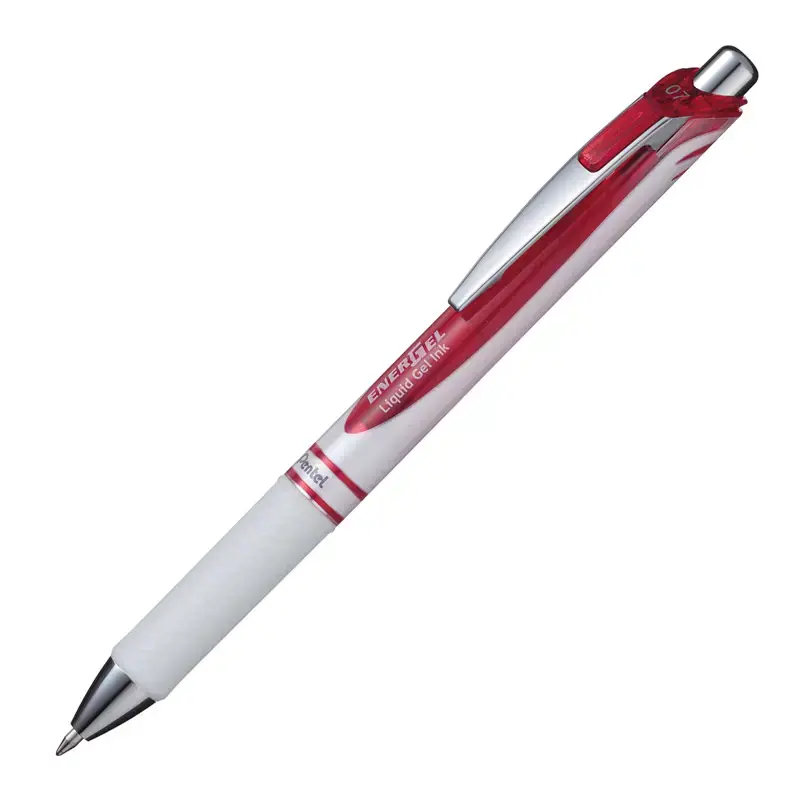 Automatinis rašiklis PENTEL ENERGEL PEARL WHITE 0.5 mm, raudonos spalvos rašalas