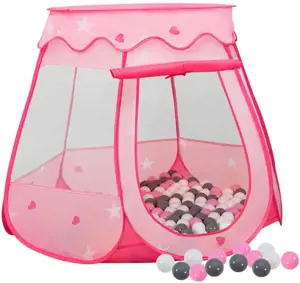 Žaidimų palapinė su 250 kamuoliukų, rožinė, 102x102x82cm