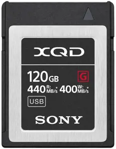 "Sony" QDG120F "Flash" atmintinė (120 GB), 120 GB, XQD, 440 MB/s, 400 MB/s, juoda