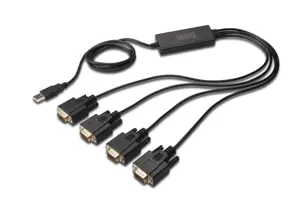 DIGITUS USB 2.0-RS232x4 kabelis 1,5 m su mikroschemų rinkiniu FT2232H