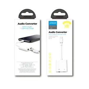 Joyroom universal Lightning adapter - 3.5mm mini jack with charging port white (S-Y105)