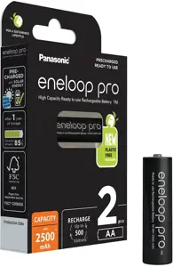 Panasonic Eneloop Pro AA 2500mAh rechargeable - 2 pcs