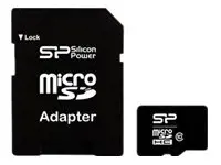 SILICONPOW SP008GBSTH010V10SP Silicon Power atminties kortelė Micro SDHC 8GB Class 10 + adapteris