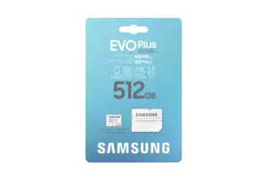 Samsung MB-MC512S, 512 GB, MicroSDXC, UHS-I, 160 MB/s, Class 3 (U3), V30