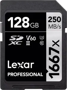 "Lexar" atminties kortelė SDXC 128GB Professional 1667x UHS-II U3 V60