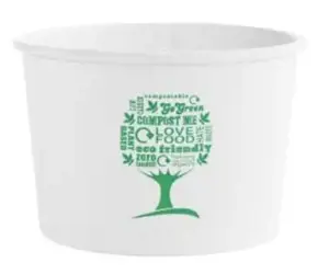 Vienkartiniai indeliai sriubai, VEGWARE,  GreenTree popieriniai, 480 ml, D115mm, 25 vnt