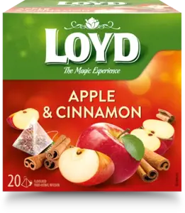 Vaisinė arbata LOYD, obuolių ir cinamono skonio, 20 x 2,5g