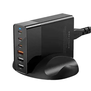 "Blitzwolf BW-S25" tinklo įkroviklis, 75 W, 3x USB + 3x USB-C (juodas)