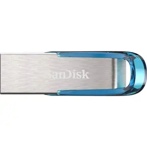 "SanDisk Ultra Flair" 64 GB, USB 3.0, 150 MB/s skaitymo sparta - tropinė mėlyna ; EAN:619659163051