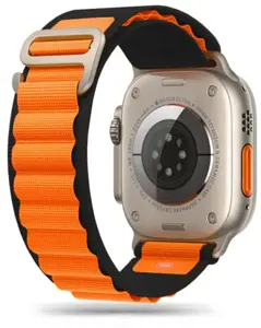 "Tech-Protect" laikrodžio dirželis "Nylon Pro Apple Watch" 42/44/45/49 mm, juodas/oranžinis