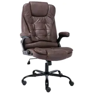 Biuro kėdė, tamsiai rudos spalvos, dirbtinė versta oda