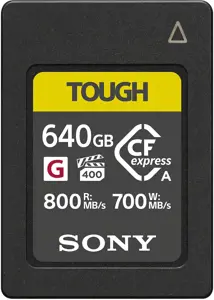 "Sony CEA-G", 640 GB, "CFexpress", 800 MB/s, 700 MB/s, juoda