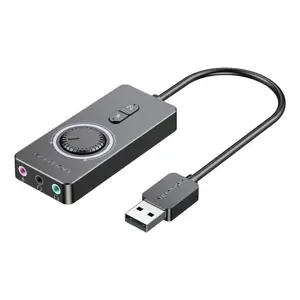 USB 2.0 išorinė garso plokštė Vention CDRBF 1 m (juoda)